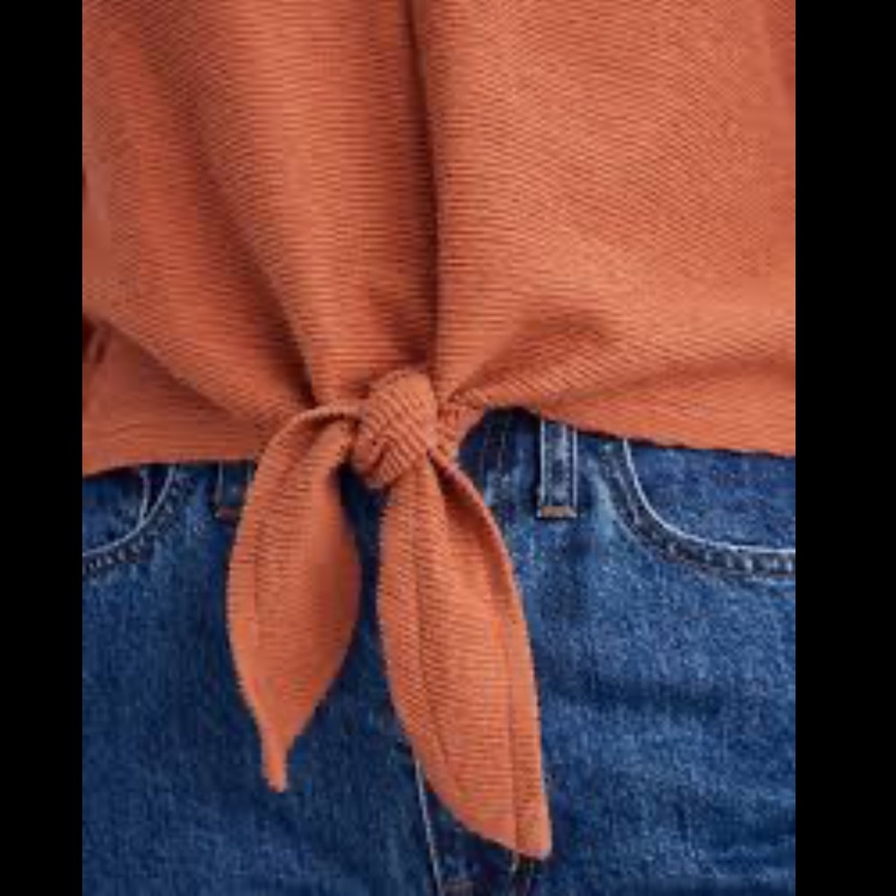 Madewell Texture Thread Long-Sleeve Tie-Front Top - Picture 4 of 12